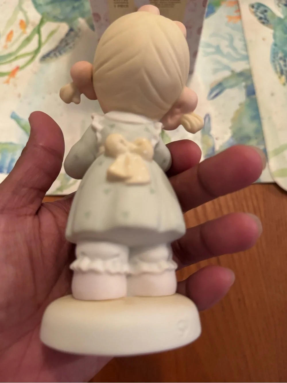 Precious Moments Cream & Pink Porcelain Baker Figurine